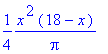 1/4/Pi*x^2*(18-x)