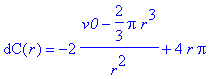 dC(r) = -2/r^2*(v0-2/3*Pi*r^3)+4*r*Pi