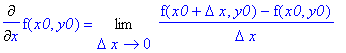 Diff(f(x0,y0),x)