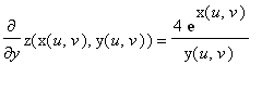 Diff(z(x(u,v),y(u,v)),y)