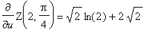 Diff(Z(2,Pi/4),u)