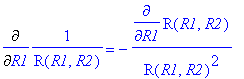 Diff(1/R(R1,R2),R1)