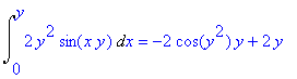 Int(2*y^2*sin(x*y),x
