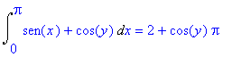 Int(sen(x)+cos(y),x