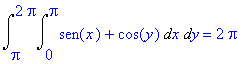 Int(Int(sen(x)+cos(y),x