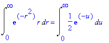 Int(exp(-r^2)*r,r