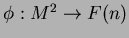 $ \phi: M^2 \rightarrow F(n)$